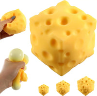 Cheese Squishy Toy – Jumbo Slow-Rise Stress Ball (2.4", 2.8" & 4")