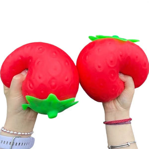 Strawberry Squishy Toy – Slow-Rise Stress Ball (Small, Large & Bundle) view 2
