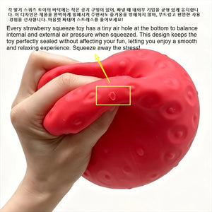 Strawberry Squishy Toy – Slow-Rise Stress Ball (Small, Large & Bundle) view 8