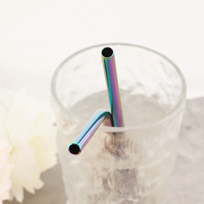 Reusable Stainless Steel Straw Set — 11 Pieces with Cleaning Brushes