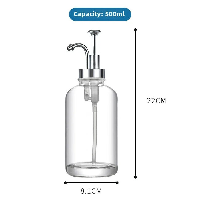 Glass Syrup Dispenser with Pump — 16 oz / 500 ml
