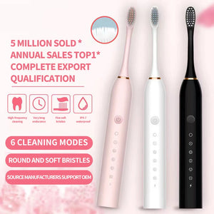 Sonic Electric Toothbrush for Adults – IPX7 Waterproof | 6 Cleaning Modes view 1