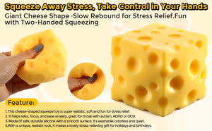 Cheese Squishy Toy – Jumbo Slow-Rise Stress Ball (2.4", 2.8" & 4") view 7