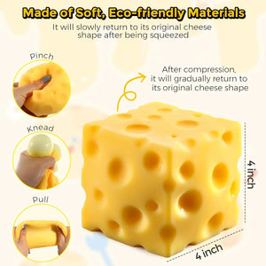 Cheese Squishy Toy – Jumbo Slow-Rise Stress Ball (2.4", 2.8" & 4") view 2