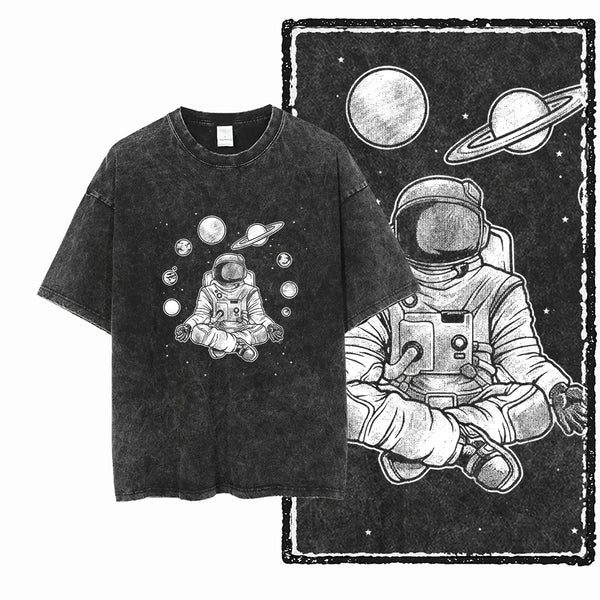 Acid Wash Astronaut Graphic Tee