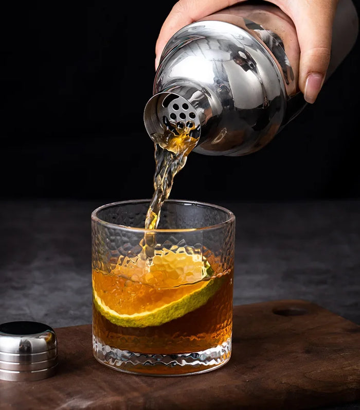 Stainless Steel Cocktail Shaker Set with Storage Bag