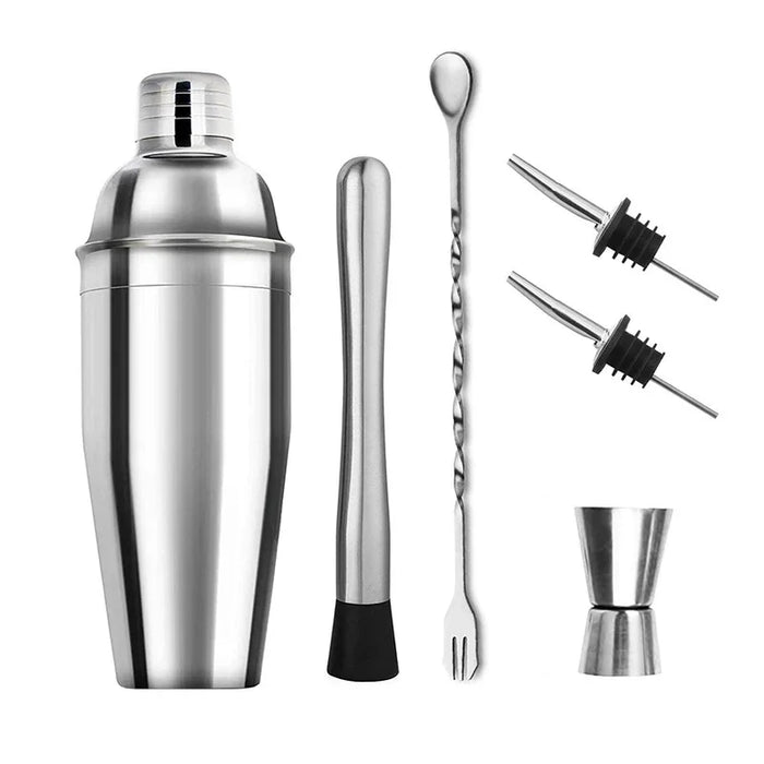 Stainless Steel Cocktail Shaker Set with Storage Bag