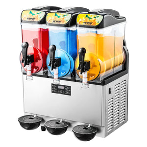 Commercial Slushy Machine — Triple 15L Tank Frozen Drink Maker
