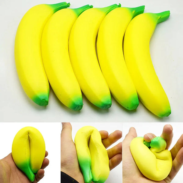 Banana Squishy Stress Toy – Slow-Rise Jumbo Fruit Fidget (18cm)