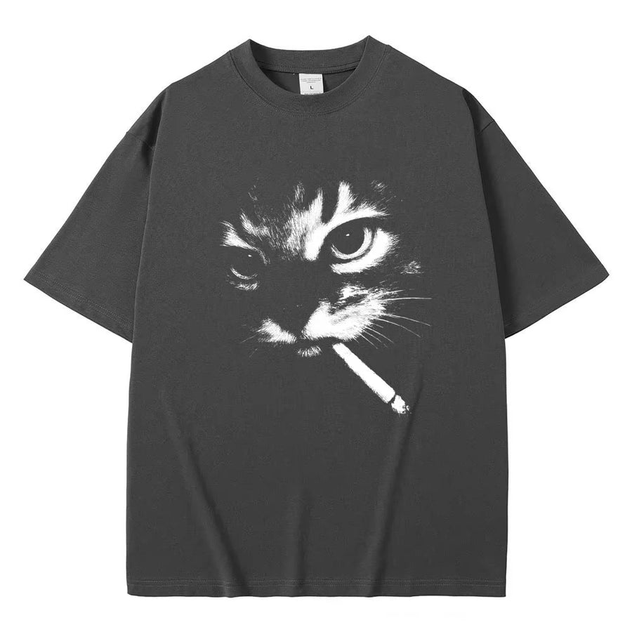 Smoking Cat Meme Graphic Tee