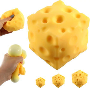 Cheese Squishy Toy – Jumbo Slow-Rise Stress Ball (2.4", 2.8" & 4") view 1