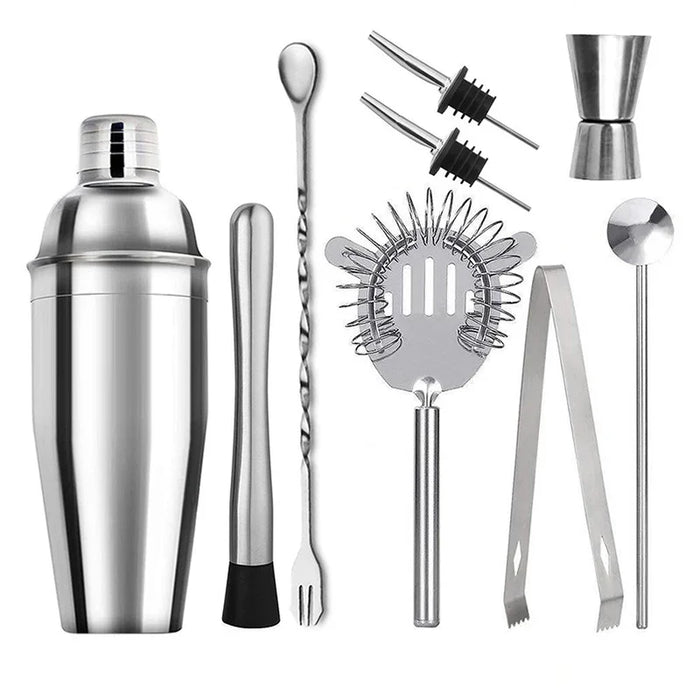 Stainless Steel Cocktail Shaker Set with Storage Bag